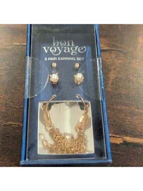 Bon  Voyage 3 Pair Earrings Set.Great Set For You Or A Gift. New In The Box .